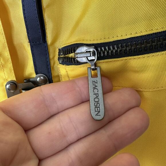 Zac Posen Target Rain Coat Womens Small Yellow Belted Trench Metal Clasp Twee - Picture 4 of 7